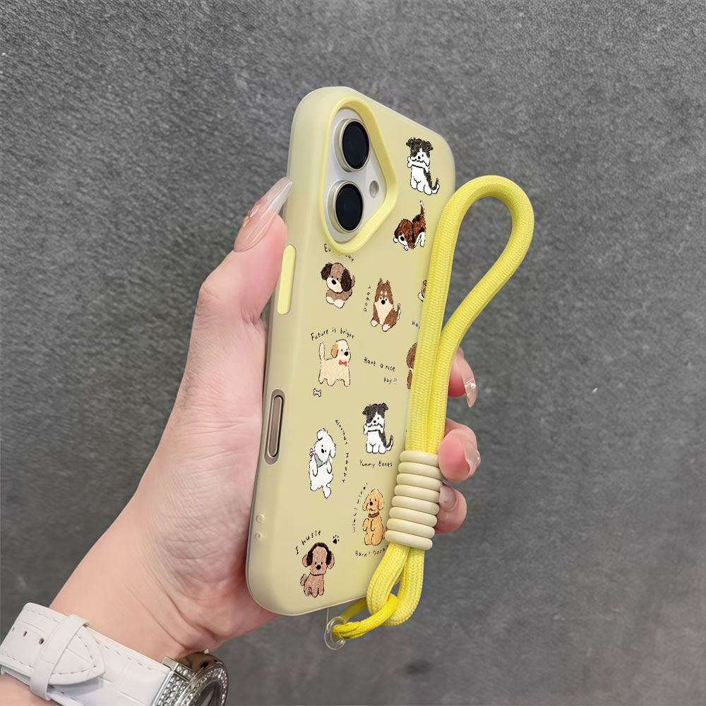 Cute Cartoon Wrist Strap Silicone Case - 귀여운 만화 강아지 디자인 샤오미 17