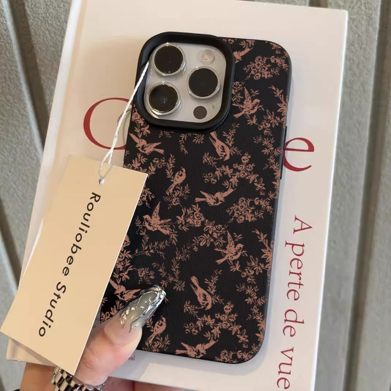 Vintage Floral Pattern Soft Case - 빈티지 플로럴 버드 패턴, 아름답고 세련된