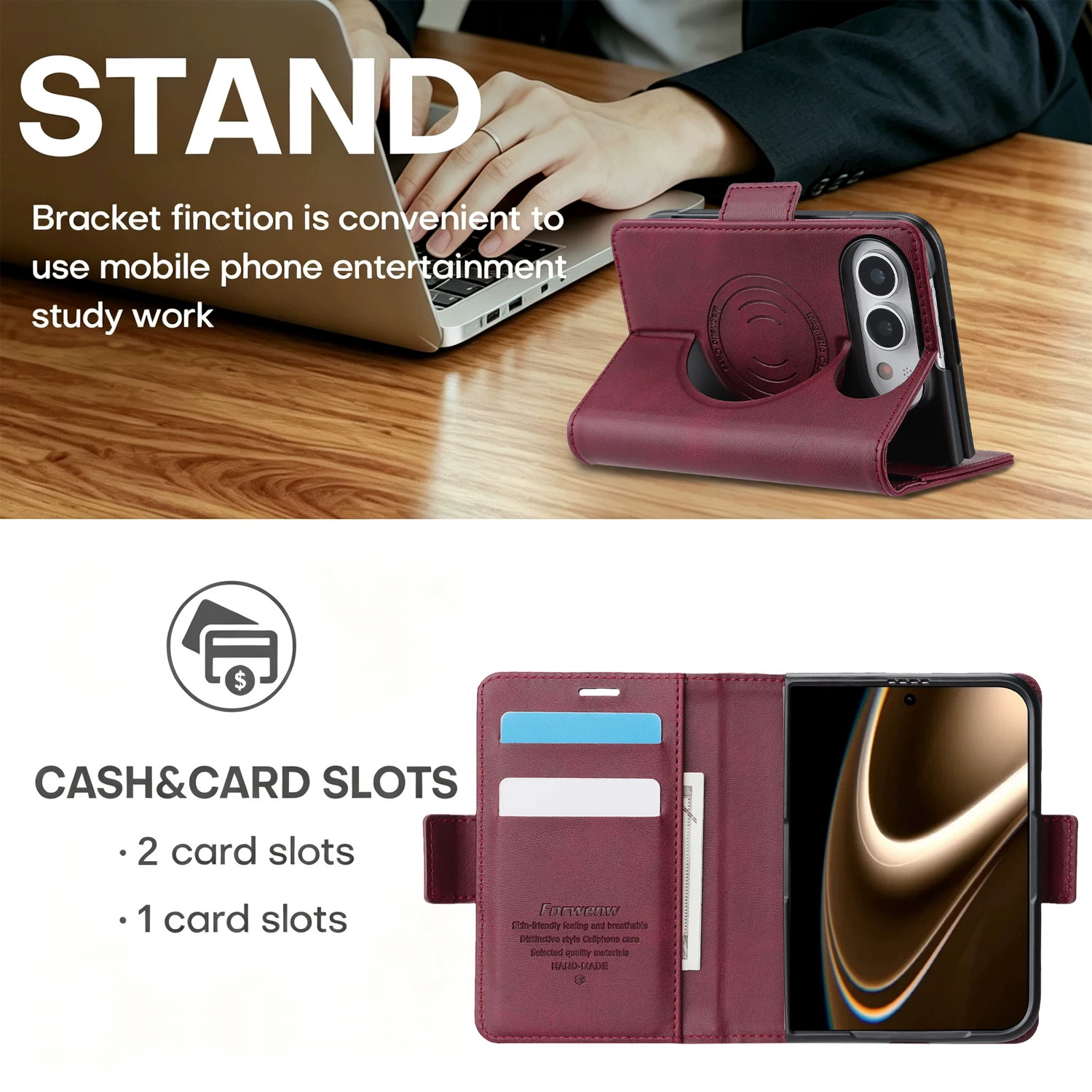 아이폰 듀오용 비즈니스 스타일 가죽 지갑형 카드 수납  - Leather Wallet Card Holder Phone Cover 리뷰 및 가격