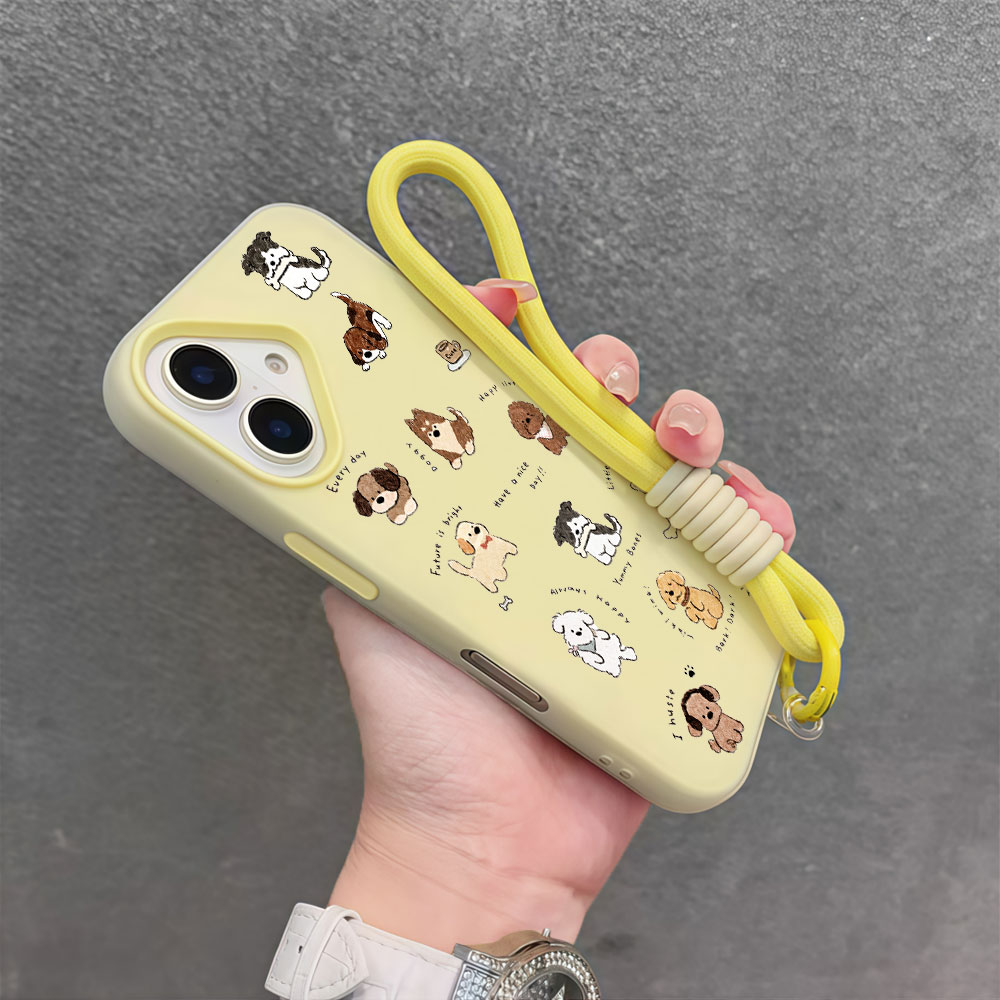 귀여운 만화 강아지 디자인 샤오미 17 프로 맥스 15 - Cute Cartoon Wrist Strap Silicone Case 리뷰 및 가격