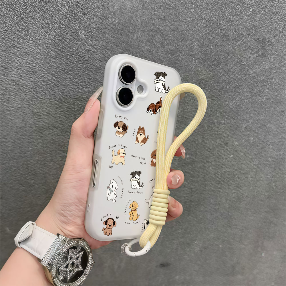 귀여운 만화 강아지 디자인 샤오미 17 프로 맥스 15 - Cute Cartoon Wrist Strap Silicone Case 리뷰 및 가격