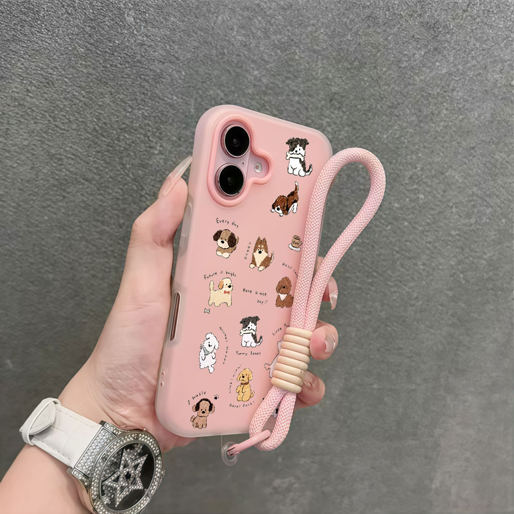 귀여운 만화 강아지 디자인 샤오미 17 프로 맥스 15 - Cute Cartoon Wrist Strap Silicone Case 리뷰 및 가격