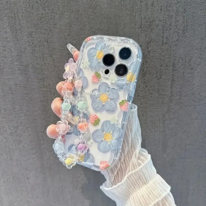귀여운 꽃무늬 투명 케이스 샤오미 17T Pro 5G  - Cute Cartoon Wrist Strap Silicone Case 리뷰 및 가격